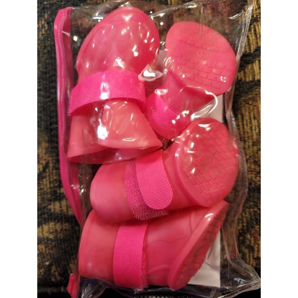 Pet Life Elastic Protective Multi-Usage All-Terrain Rubberized Pink Dog Shoes